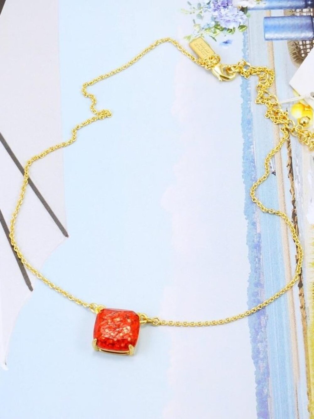 Kate Spade New York Cause A Stir Pendant Necklace in Red - Picture 7 of 7
